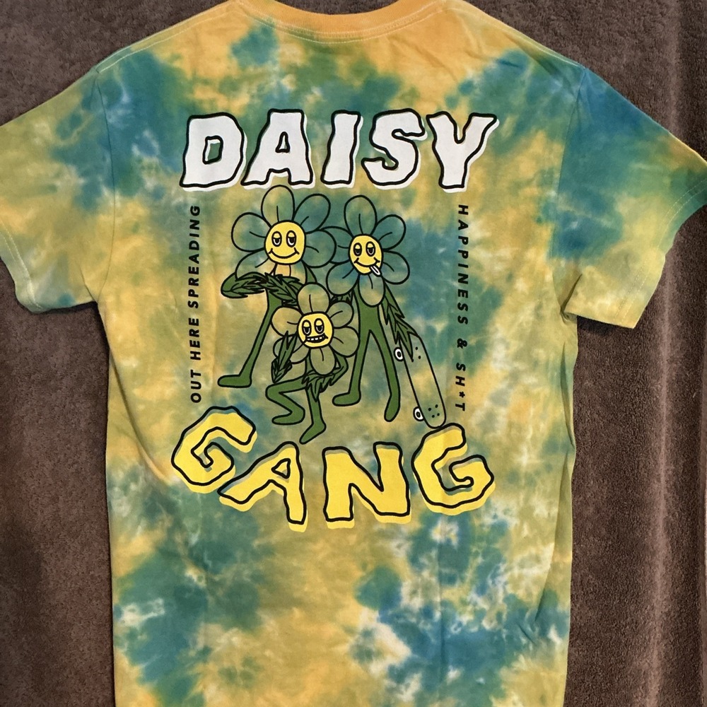 Zumiez A-Lab Happy Life Green & Yellow Tie Dye T-Shirt‎ Small NWOT